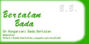 bertalan bada business card